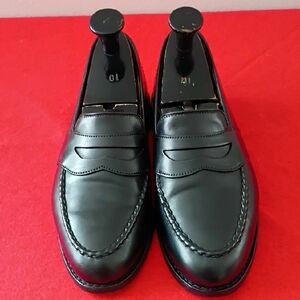 Allen Edmonds Black Leather Penny Loafers Shell Cordovan